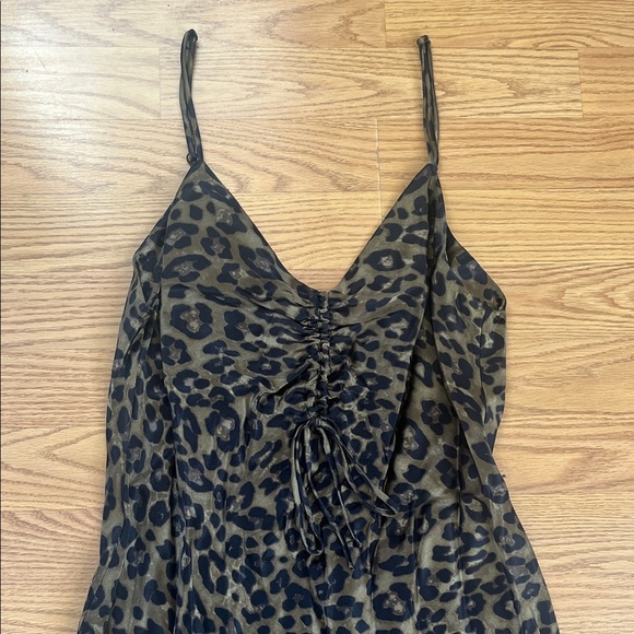Zara Brown Leopard Print Mini Dress - Picture 2 of 6